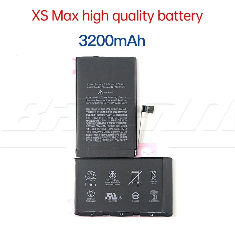 High Quality Large Capacity Zero Cycle Battery for iPhone 7 8 Plus X Xs Max Xr 11 12 13 14Pro Battery Solution with Tool Sticker