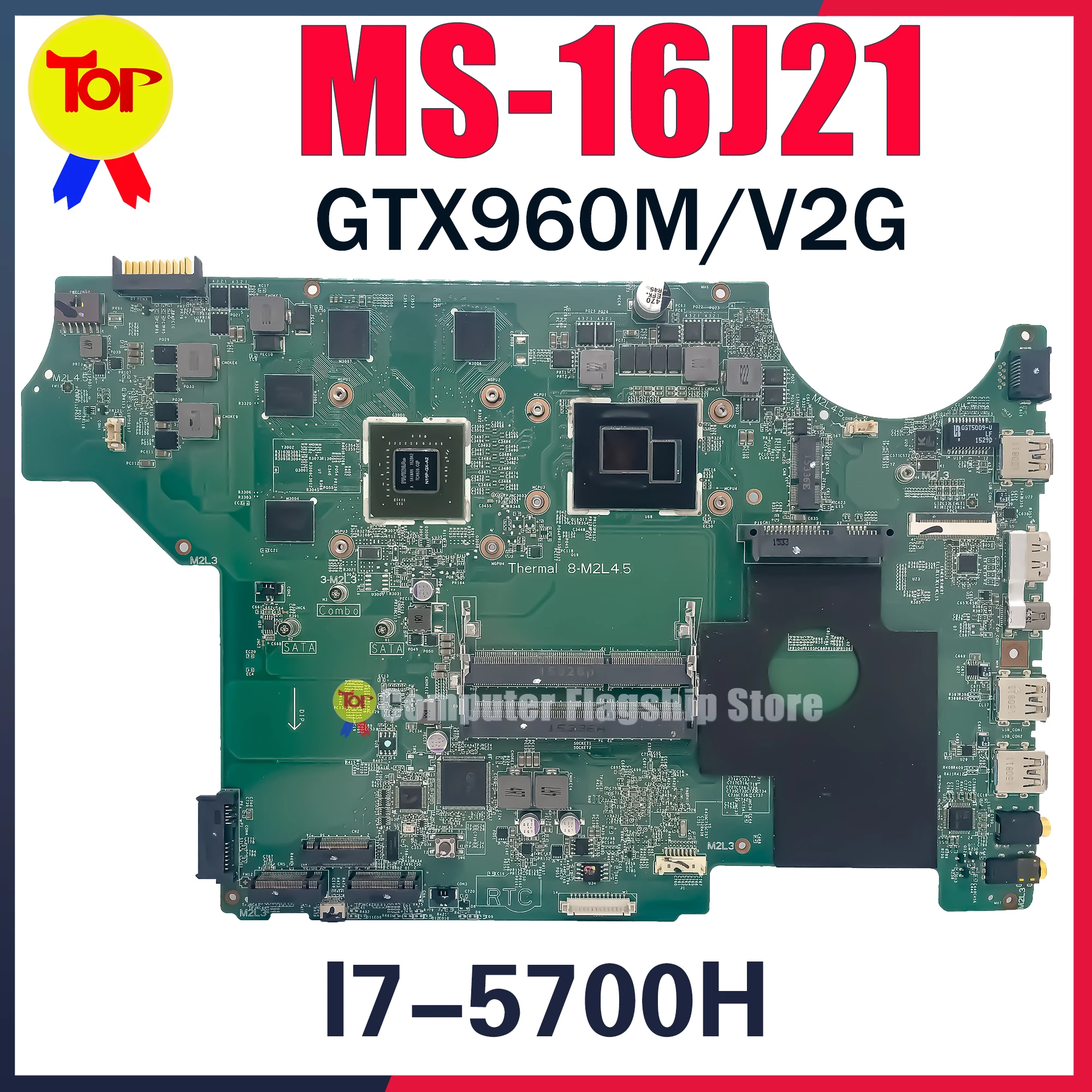 MS-16J21 Laptop Motherboard For MSI MS-16J2 GE62 GE72 I7-5700H GTX960M-2G Mainboard 100% Testd Fast Shipping