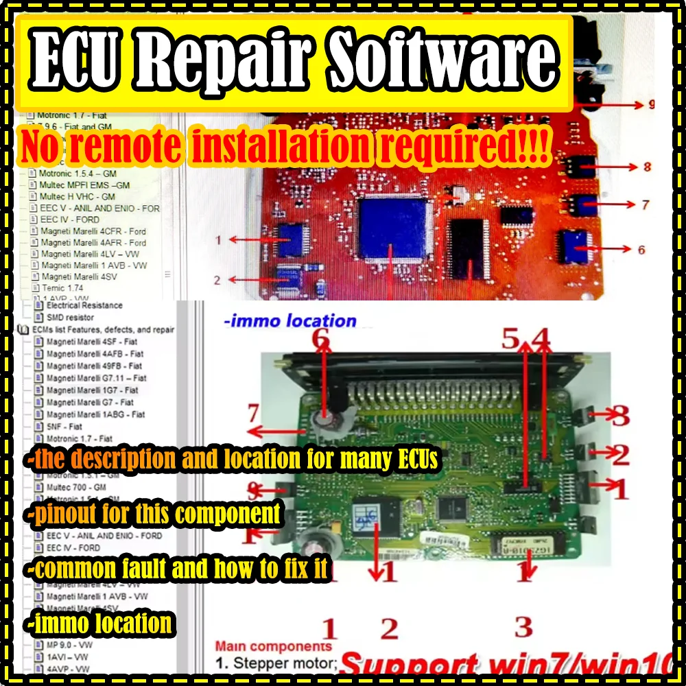 

2025 ECU Repair Software ECU Modules Repair Pinout Including Multimeters Transistor EEprom Defects Car Repair Tool