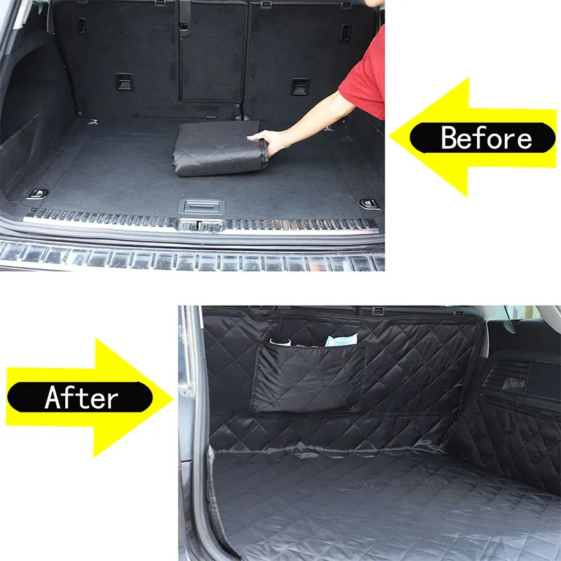 For Volkswagen Touareg Car Trunk Mat Tarpaulin Waterproof Oxford Cloth Dog Cat Back Seat Covers Car Protection Blanket