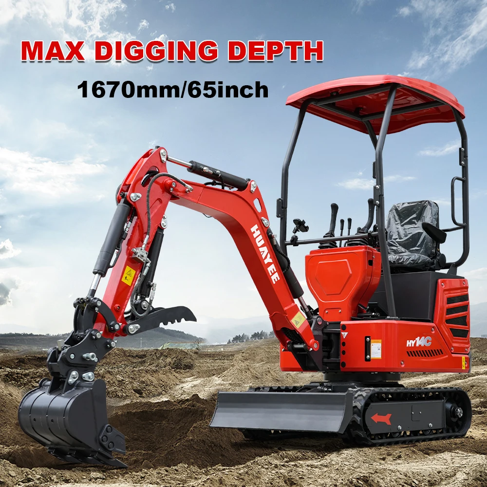 Pagamento completo, non un deposito Mini Escavatore: un escavatore cingolato compatto da 1,4 tonnellate, adatto per lavori di costruzione e paesaggistica