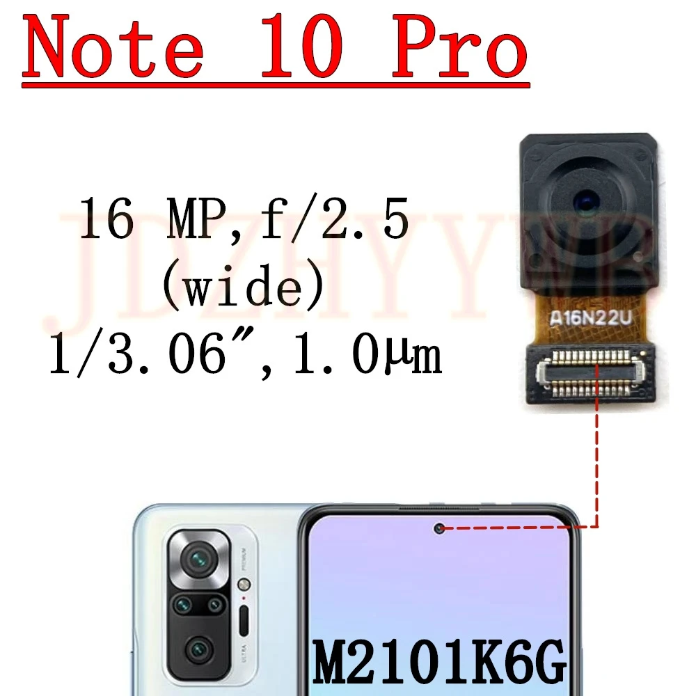 Rear Front Camera For Xiaomi Redmi Note 10 Pro M2101K6G Frontal Selfie Facing Main Wide Back Camera Module Flex Cable