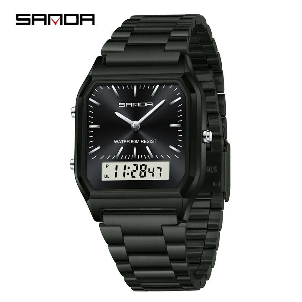 SANDA 747 Men's Quartz Digital Watch Waterproof Casual Fashion