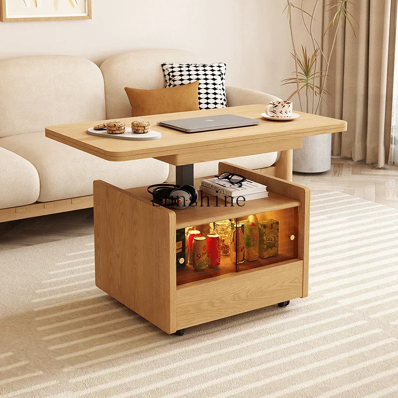 Japanese lift folding coffee table small apartment modern sofa side cabinet