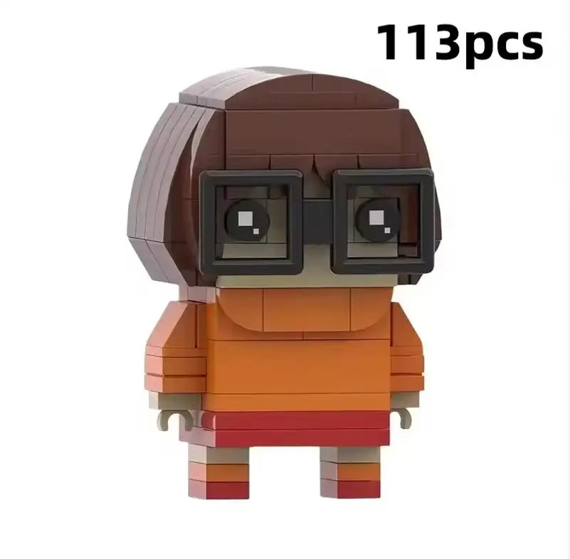 MOC Classic Mystery Cartoon Squad Cube Figures Building Blocks Retro Detective Dog Monster Hunter Team Display Adult Brick Set