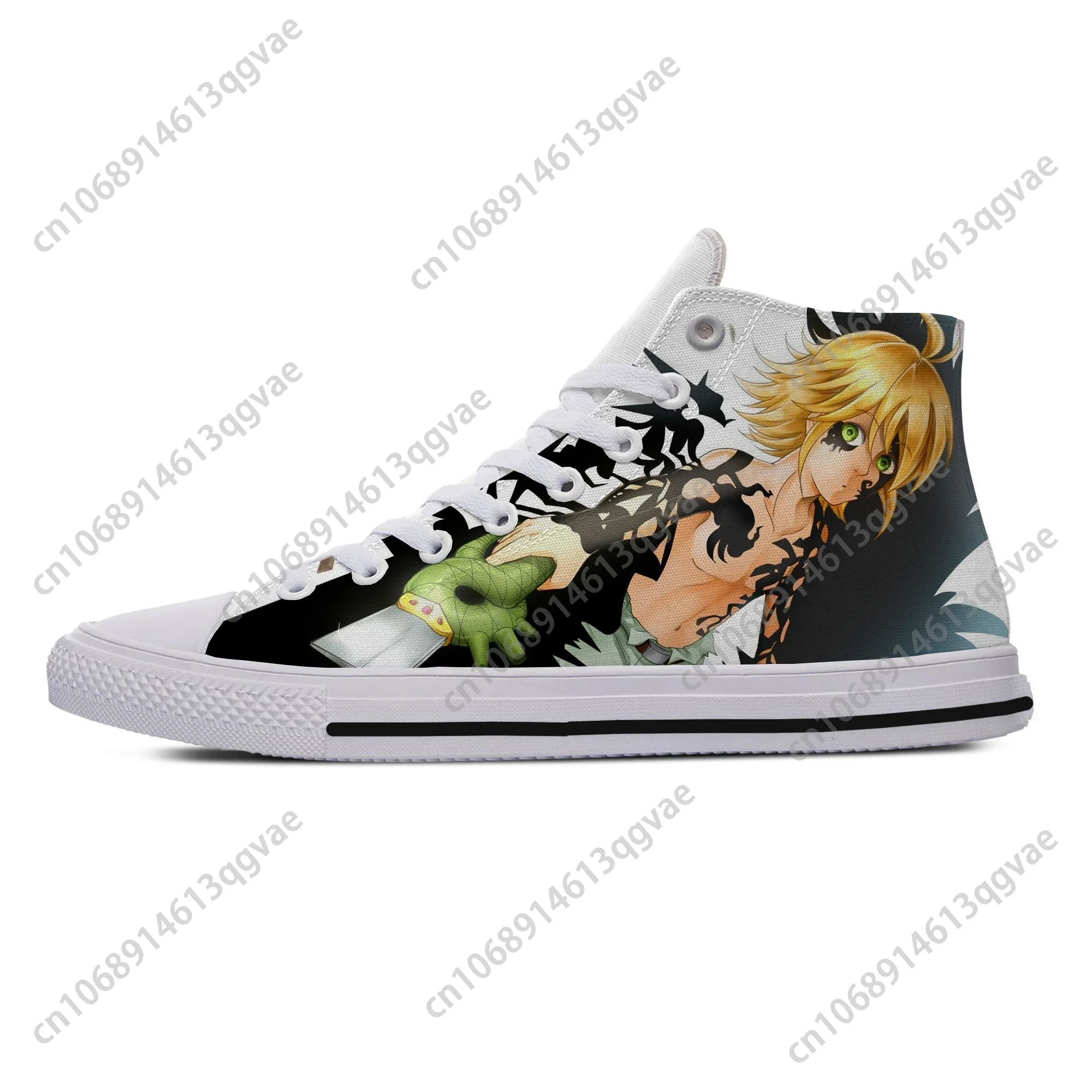 

Nanatsu No Taizai The Seven Deadly Leisure High Top Sneakers Mens Womens Teenager Canvas Lightweight Sneaker Couple Custom Shoes