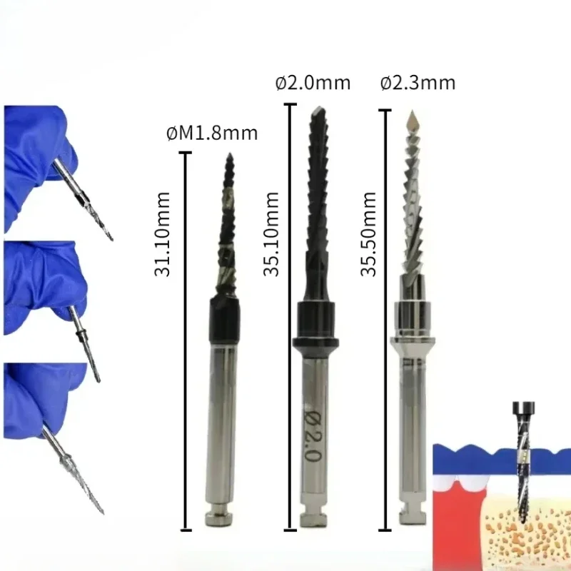 

2.3/2.0/M1.8 Planting Tool Dental Cross Cutter Implant Drill Bone Cut Blade Fit Lindemann Osstem Pre Drilling Pioneer Drill