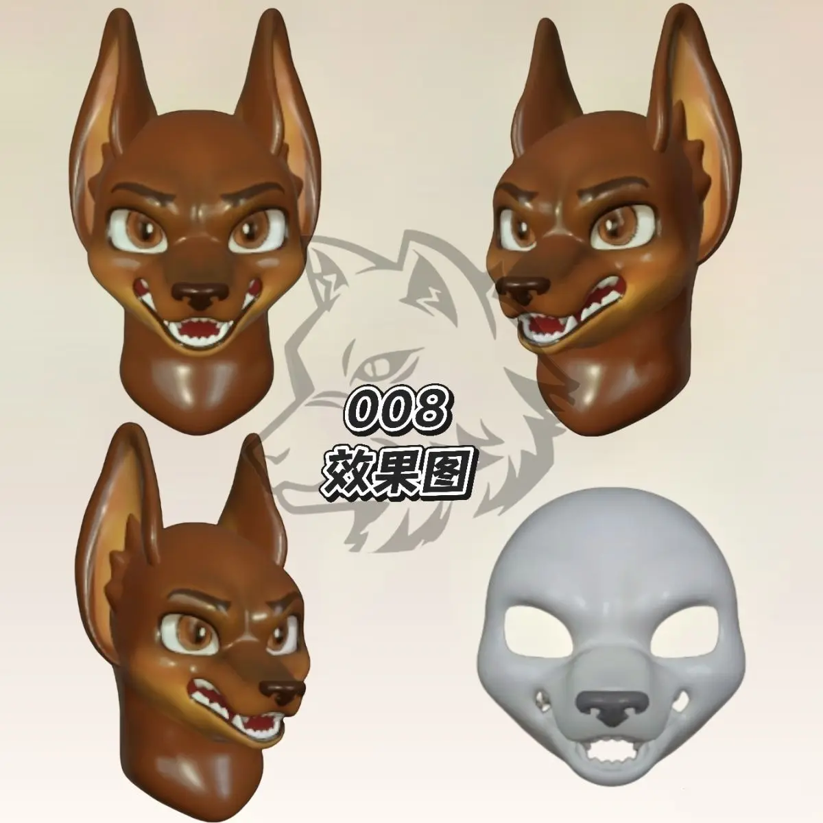 3D Printing American Style Base Mask Handsome Large Canine Animal Skull DIY Accessories