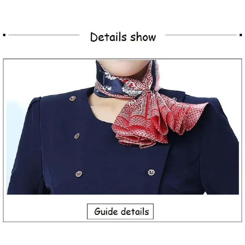 زي مضيفة طيران جديد تنورة احترافية لخبير التجميل في استوديو فندق مكتب الاستقبال قسم المبيعات بدلة بأكمام كاملة #5