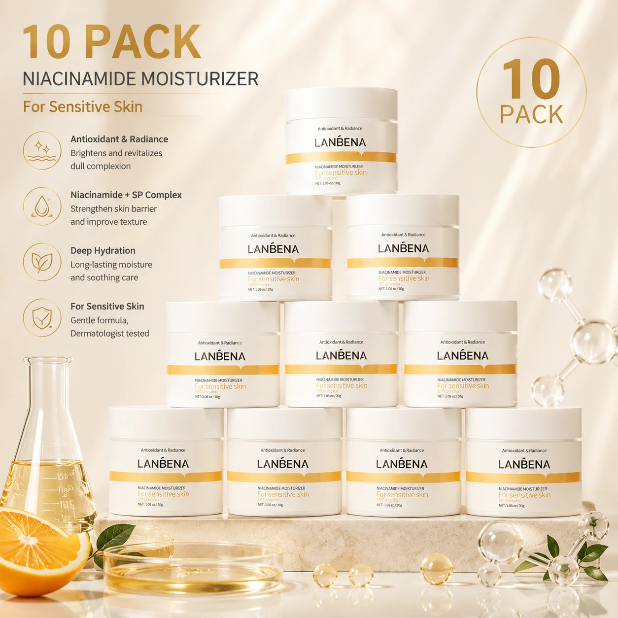 LANBENA Retinol Tagescreme mit LSF 20, Sonnenschutz, Anti-Aging, Feuchtigkeitspflege, 30g – Detail 7