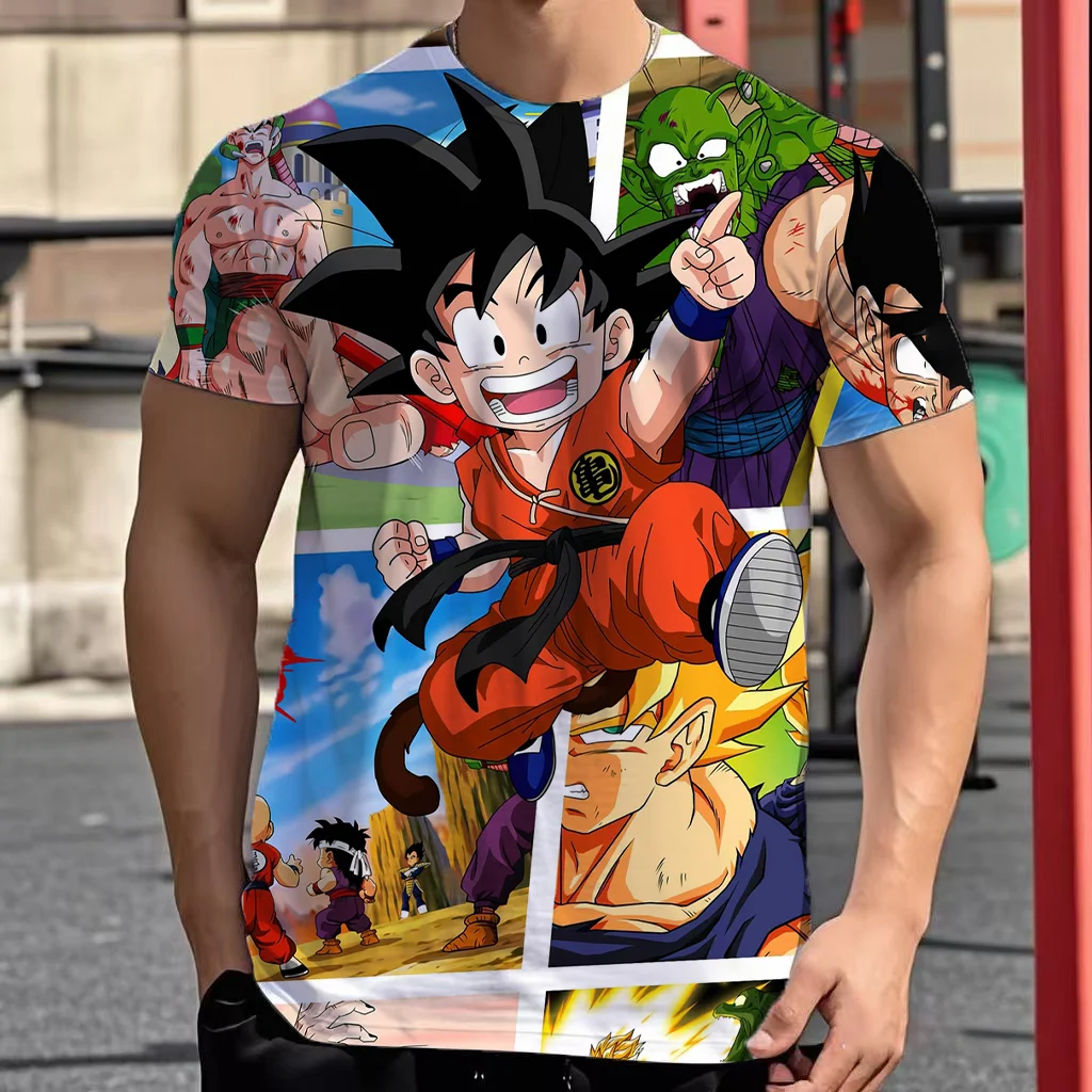 2026 Sommer Dragon Ball Retro Fitness T-Shirt Herren Oversize 3D-Druck Kurzarm Familien-Unisex Kinder-Sportshirt