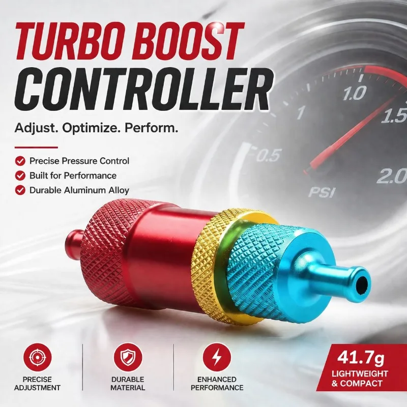 Aluminum Mini Turbo Boost Controller Adjustable Pressure Regulating Valve Auto Modification Air Control Device Precise Boost
