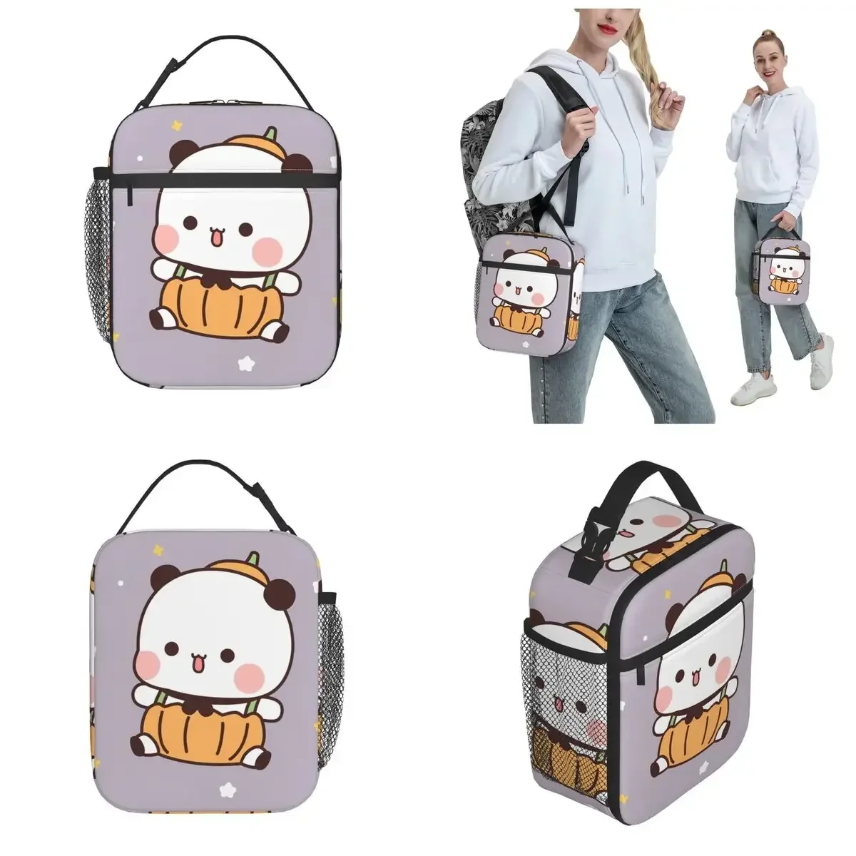 Cartoon Bubu Dudu Panda Bear Insulated Lunch Bag Food Container Bags Leakproof Thermal Cooler Lunch Boxes For Travel