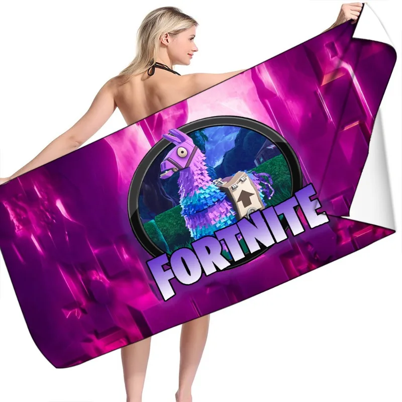 Fortnite 비치 타월 마이크로 화이버 목욕 타월 소년 소녀 소프트 웨어러블 만화 입욕 비치 스파 목욕 가운 워시 의류 빠른 건조