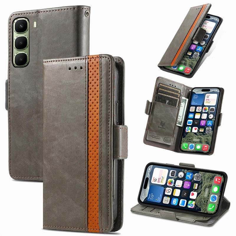 

Flip Spliced retro leather card Slot Wallet Cover For Infinix Hot 60 50 12 Pro Pro+ 40i 4G 5G 30i 20i RFID shockproof phone Case