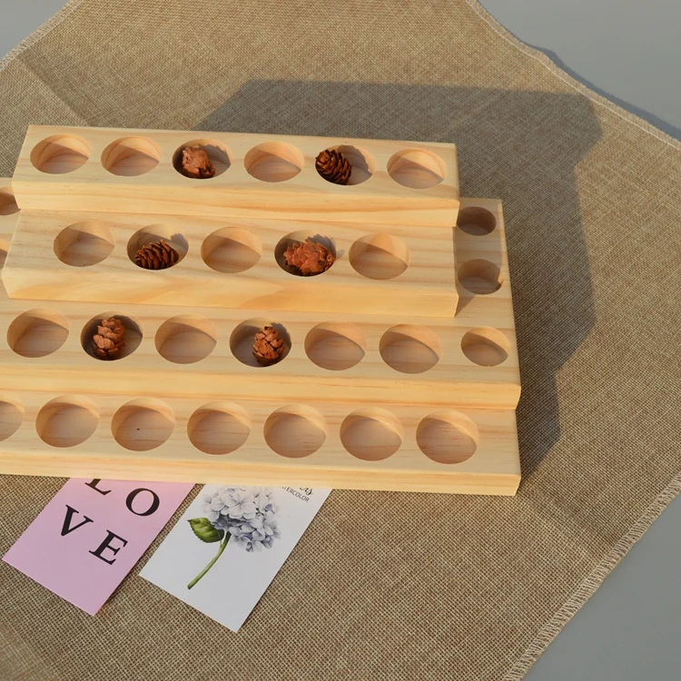 4 Layer 30 Hole Wood Essential Oil Tray Handmade Natural Pine Display Stand Essential Oil Storage Box Display Stand Oil Wood Box