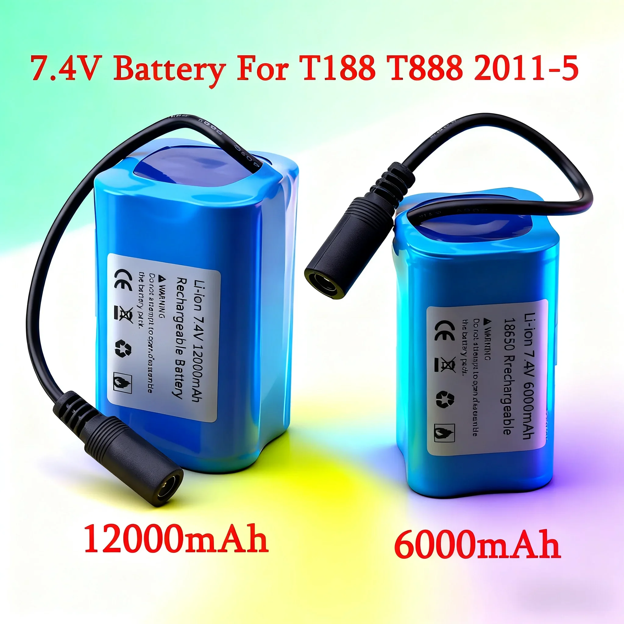 

7.4V12000Mah 6000Mah RC Boats Battery For T188 T888 2011-5 V007 C18 H18 Remote Control Fishing Bait Boat Ship Parts Accessories
