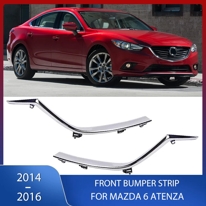 

Chrome Front Bumper Racing Grills Trim Grille Molding Strip Decorative Cover Trim For Mazda 6 atenza 2014 2015 2016
