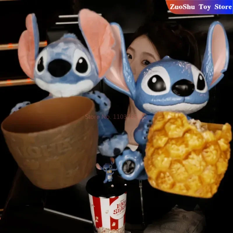 

Cartoon Anime Stitch Doll Handheld Popcorn Bucket Ornament Cute Animation Collectible Toy Gift Action Figure Model