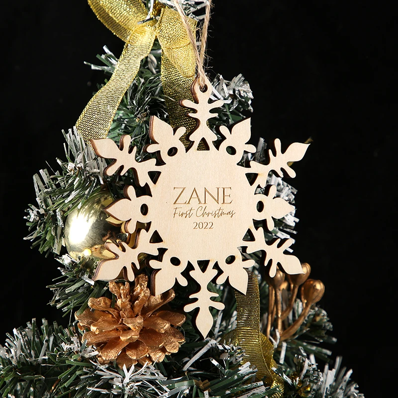 Snowflake Name Personalized Wood Ornament, Christmas Gifts, Custom Ornament, Personalized Ornaments, Christmas Decor 2023