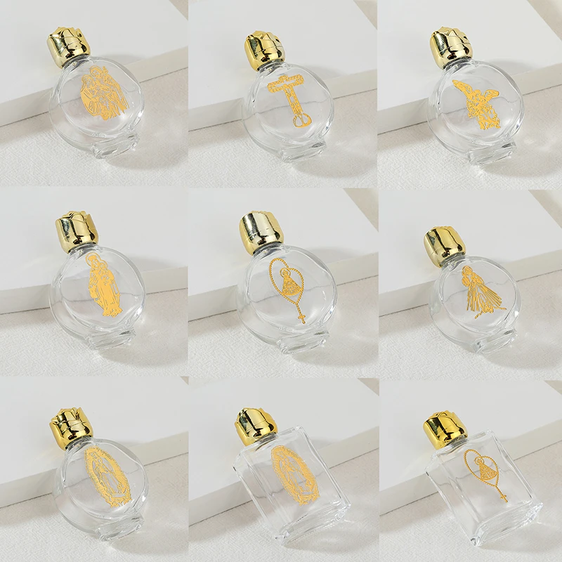 Empty Holy Water Jesus Bottle Religious Bottle Christian Baptism Supplies Refillable Portable Cosmetic Packaging Empty Bottle