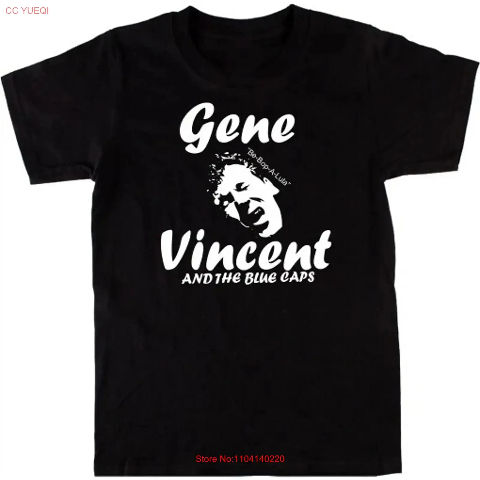 Camiseta Gene Vincent Be Bop A Lula de Algodão Pesado Preta S-5XL TT494 Vintage Lavada Confortável Versátil Ligeiramente Macia Streetwear
