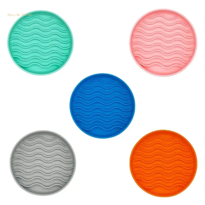 

Pet Lick Pad Slow Feeder Pad Round Silicone Pad Dogs Bath Licking Mat Dropship