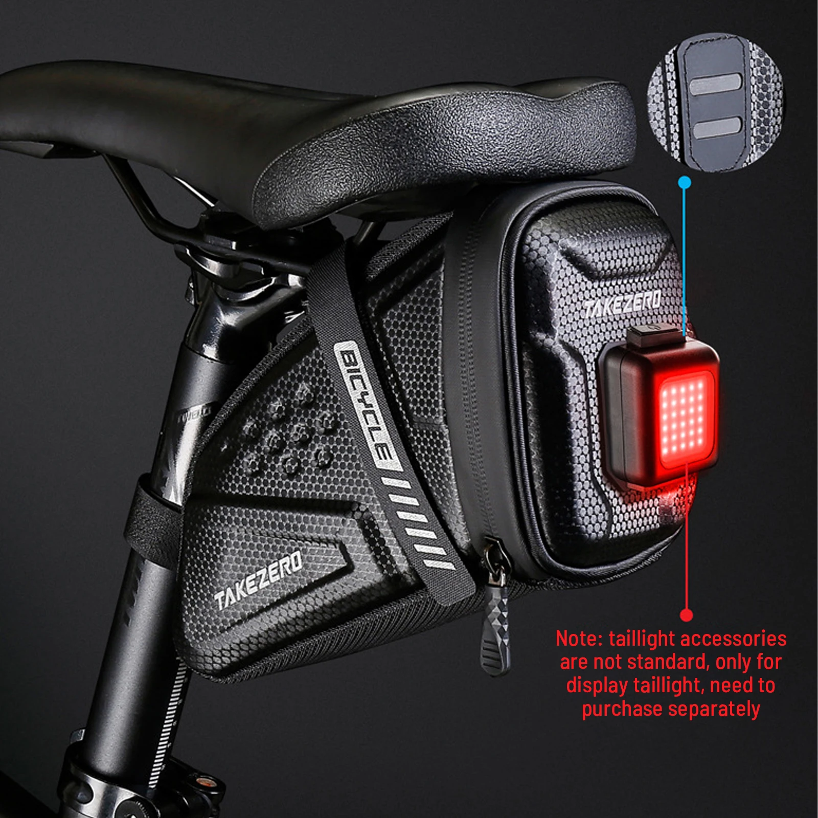 

Bike Saddle Bag Waterproof 1L Large Capacity Bike Seat Tail Rear Seat Pouch Bag Reflective Cycling MTB Saddle Bag