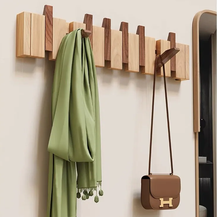 

Wood Piano Key Hanger - Hidden Hooks, No Drill Wall/Door Organizer, Decorative Entry Storage, Hanging Wall Rack