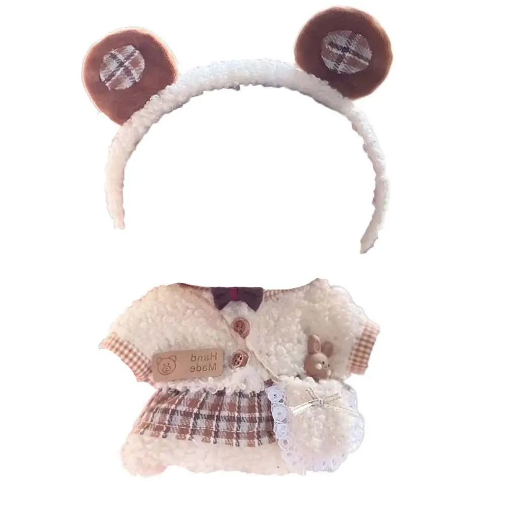 

Cat Ear Set 20cm Cotton Doll Dress Princess Skirt Dress Up Idol Doll Clothes DIY Clothing Pink Plush Toy Clothes Children's Gift