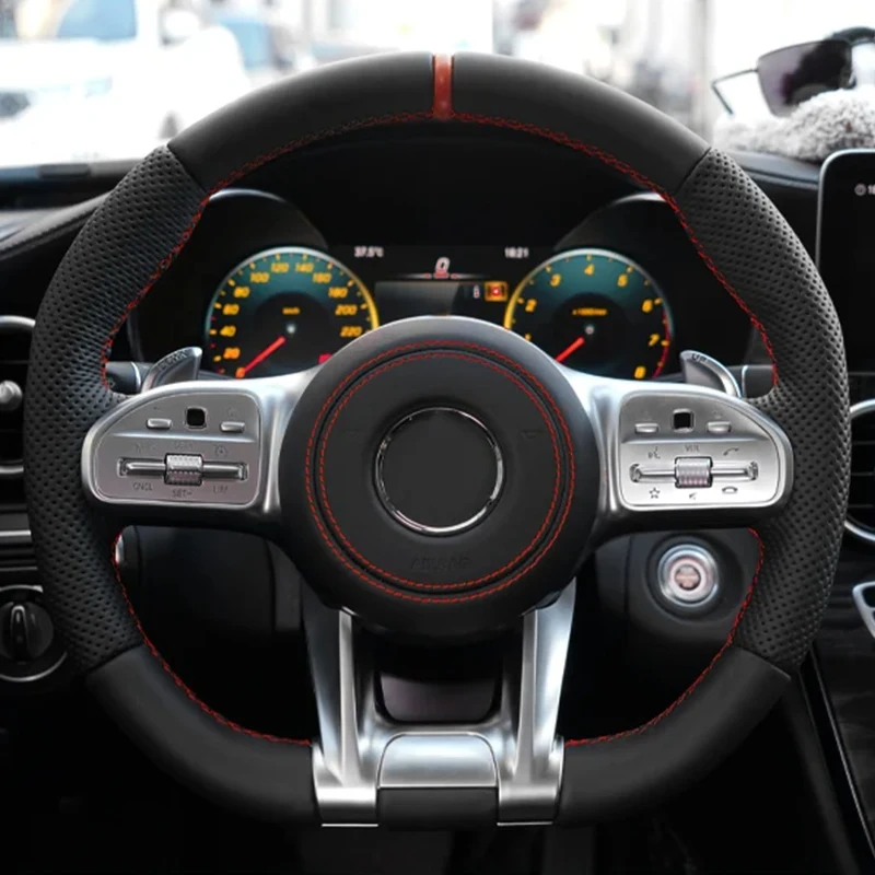 

2025 Silver Trim Half Perforated Leather Steering Wheel for Mercedes Benz GLE W166 W167 W211 C300 W204 W205 W206 W213 AMG