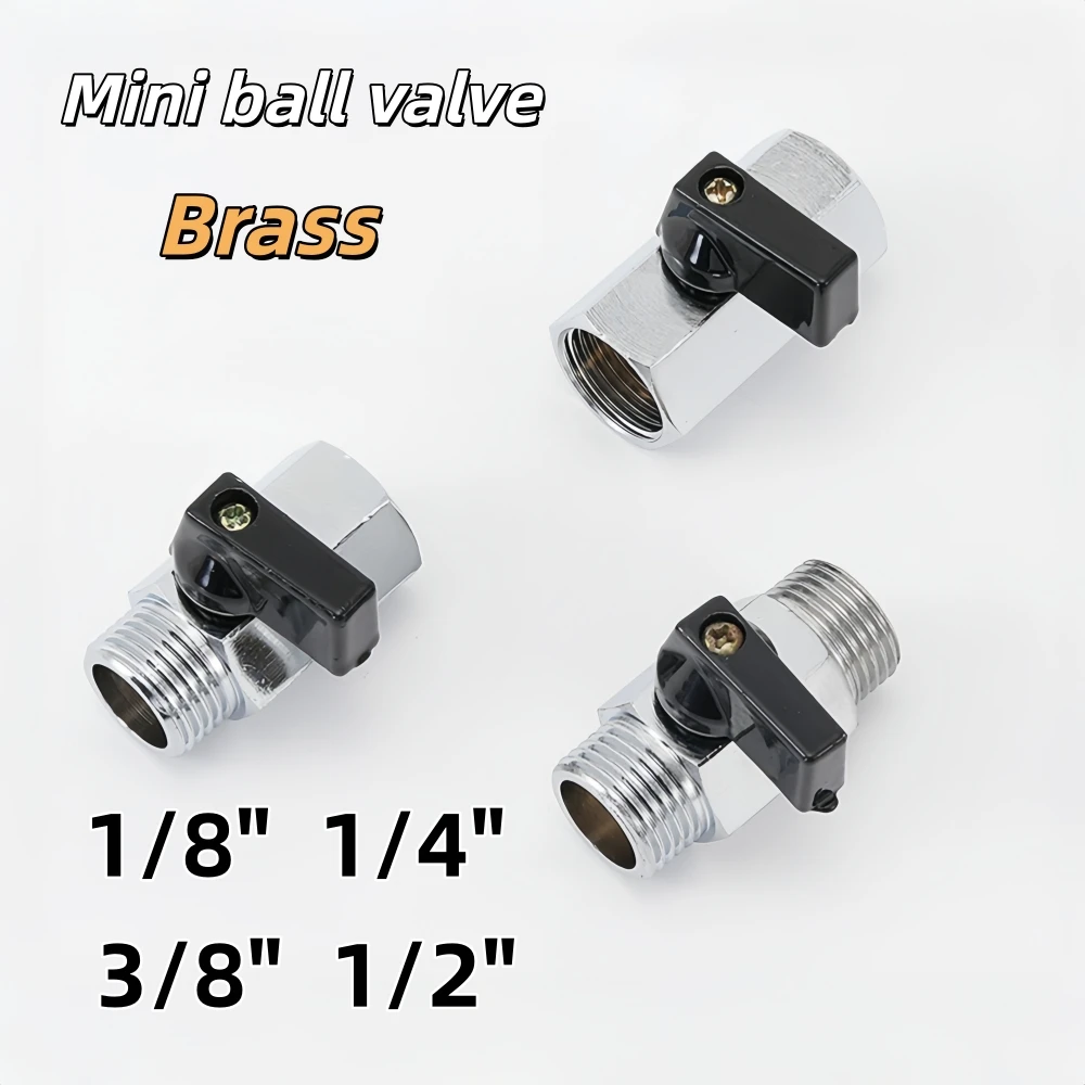 Brass Mini Ball Valve 1/8 1/4 3/8 1/2 BSP Threaded Male To Female Air Compressor Water Gas Oil Shut Off Valve Switch valve