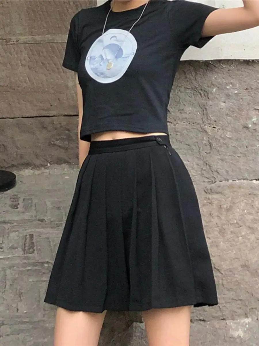 Short Sleeve T-Shirt Women's Summer Korean Style High Waist Short Body Shirt Student Slim Fit Belly Button Exposure Top Women...