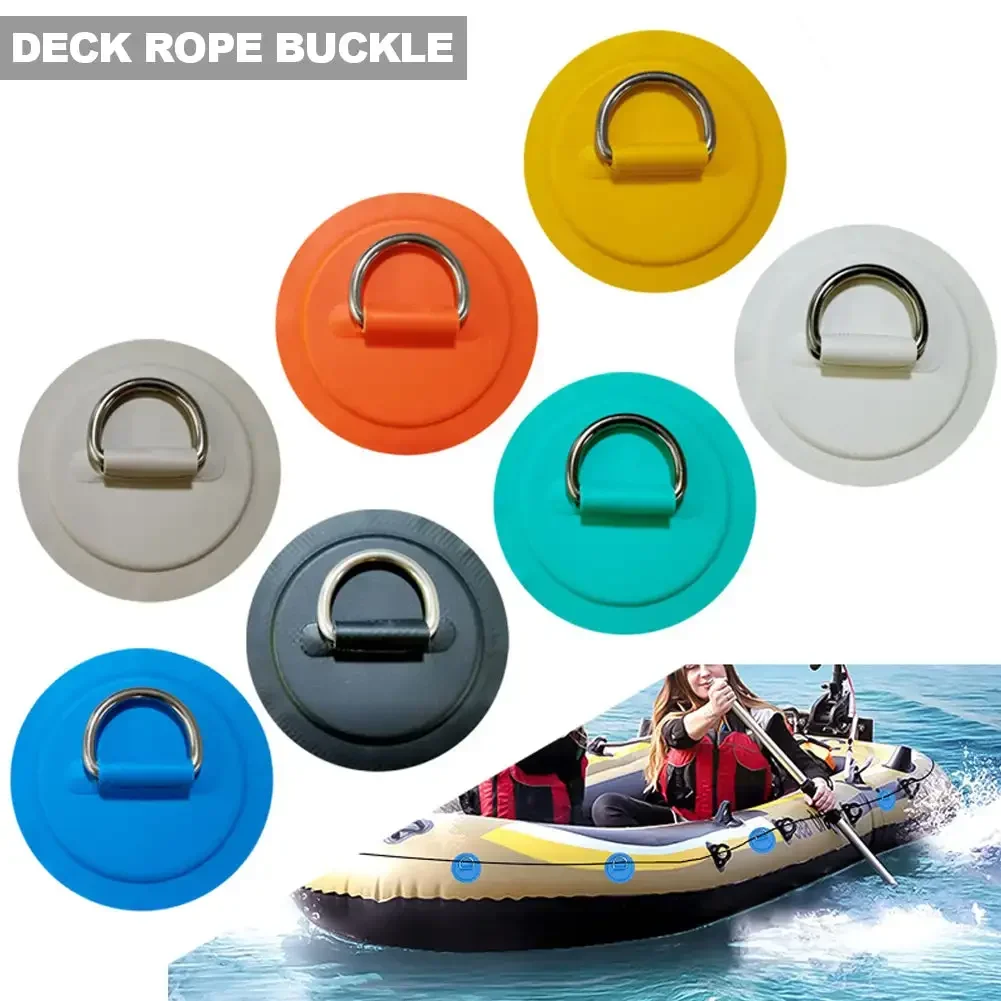 Surfboard Dinghy Boat PVC Patch With Stainless Steel D Ring Deck Rigging Sup Round Ring Pad 5M Bungee Rope Kit Accessorie