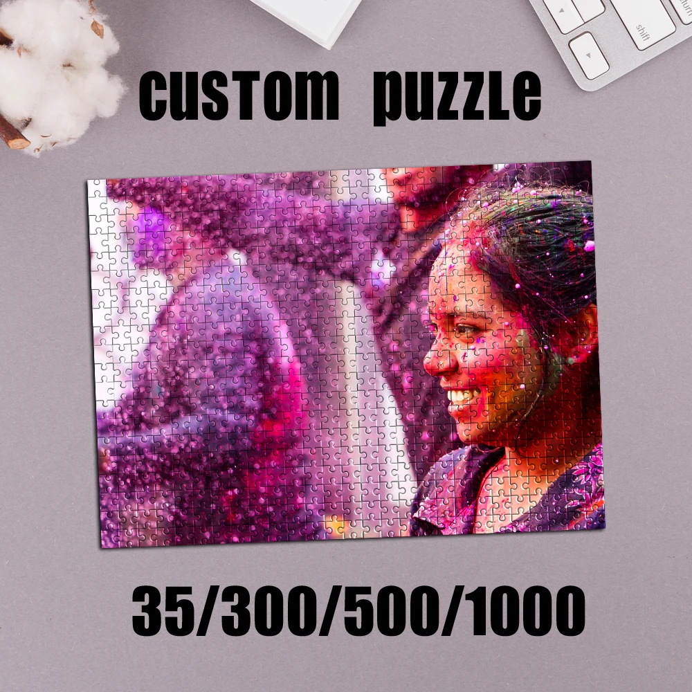 35/300/500/1000pcs Personalized Custom Photo Puzzle Portrait Customize Customize Your Puzzle To Create An One-Of-A-Kind Present.