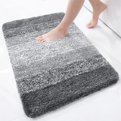 40x60CM 욕실 깔개 부드러운 발 매트 흡수성 마이크로 화이버 목욕 러그 미끄럼 방지 플러시 카펫 워시 드라이 목욕 매트 도어 바닥 샤워 용