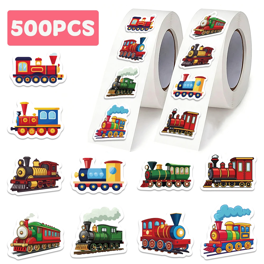 500 Stück Cartoon-Zug-Aufkleber für Koffer, Handyhülle, Geldbörse, Rucksack, Helm, Umschlag, Zeitschrift, DIY, kreativer Aufkleber