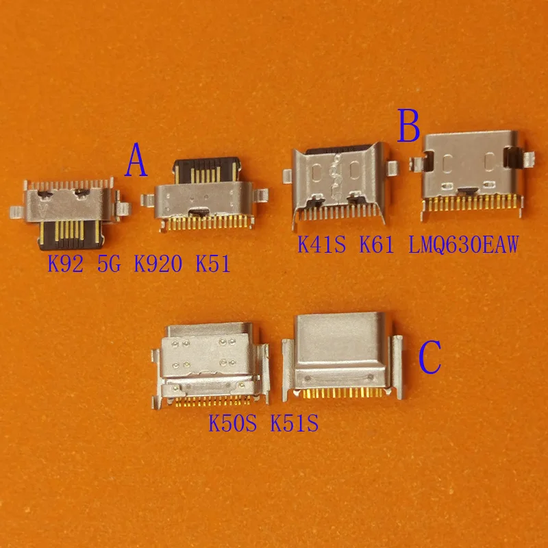 50Pcs Charging Dock Port Connector Type C USB Charger Plug Contact Jack For LG K41S K61 Q630 K50S K51S K92 K920 K51 LMQ630EAW