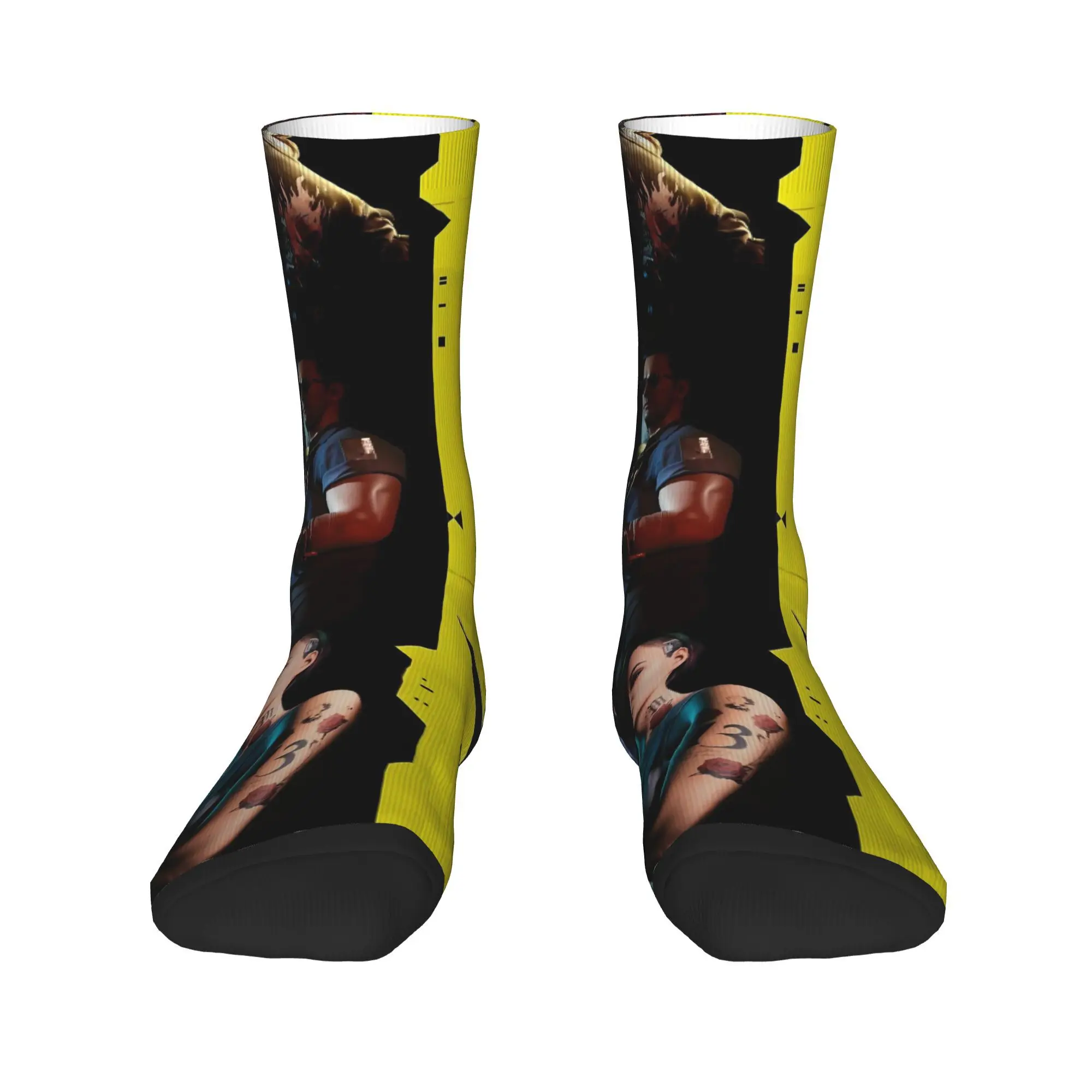 للجنسين الرجال الجوارب C-Cybers الأشرار 2077 لعبة جوارب مكافحة زلة تنفس الجوارب الخريف الحديثة مخصص الجري جوارب رياضية