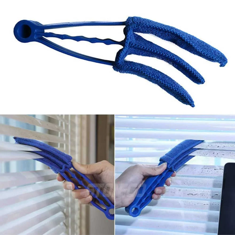 Blind Cleaner Window Blind Brush 3-Clip Adjustable Microfiber Cleaning Tool AC Vent Duster Slat Cleaner Multi Surface Car Air