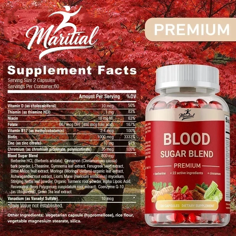 Blood Sugar Blend - Promote Balanced Sugar Levels, Metabolic , Improves Hypoglycemia, Increases Energy
