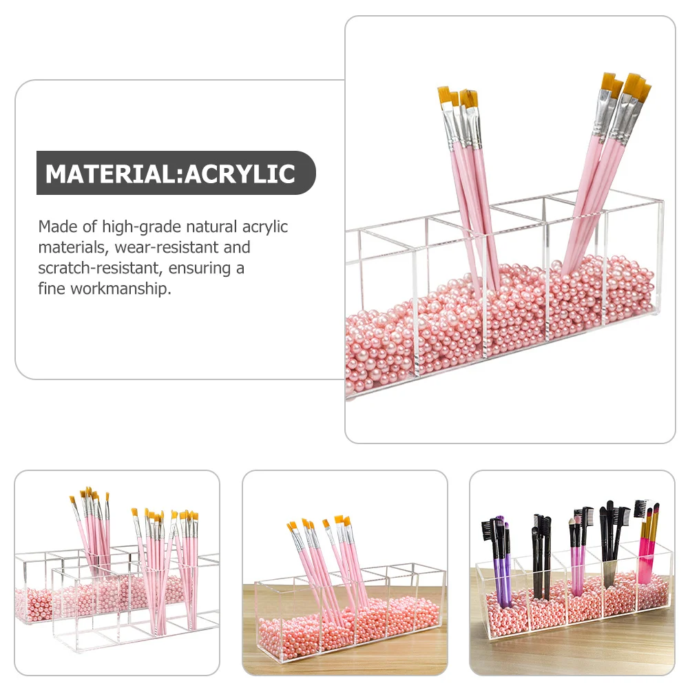 

Multi-Grid Makeup Box Acrylic Desktop Organizer Storage Case Pencil Holder Brush Holder Office Stationery Storage