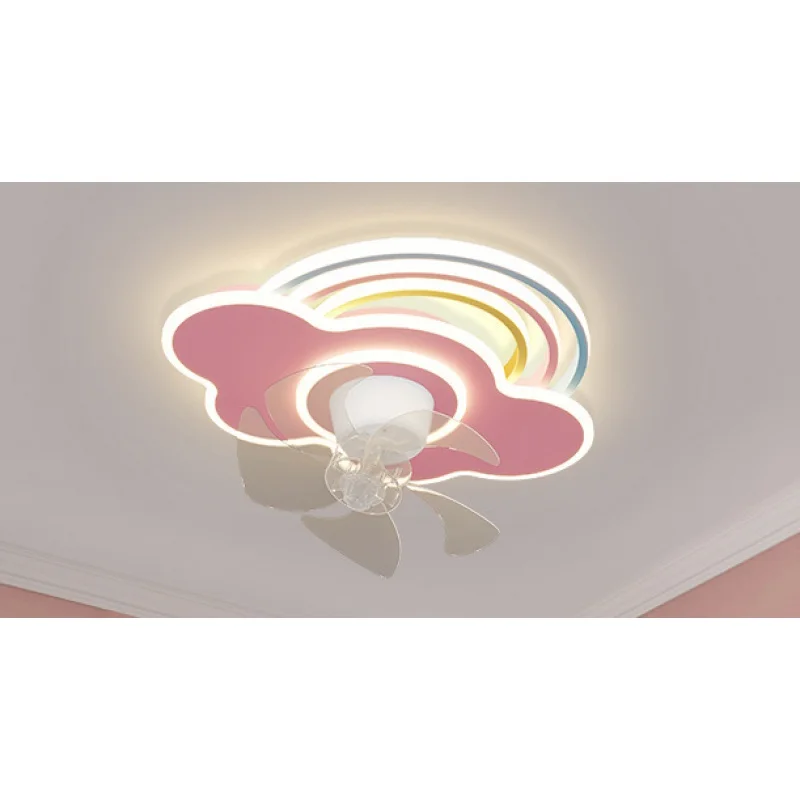 Fan Lamp Cloud Eye Protection Ceiling Fan Lights Modern Children\'s Bedroom Ceiling Fan Lamp