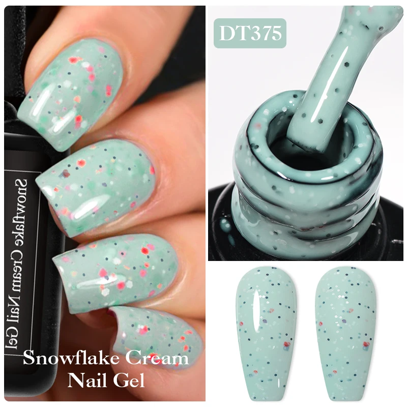 Ontmoet Over 7Ml Roze Sneeuwvlok Crème Gel Nagellak Semi Permanente Vernish Lente Kaas Kleur Pailletten Gel Polish Nail Art