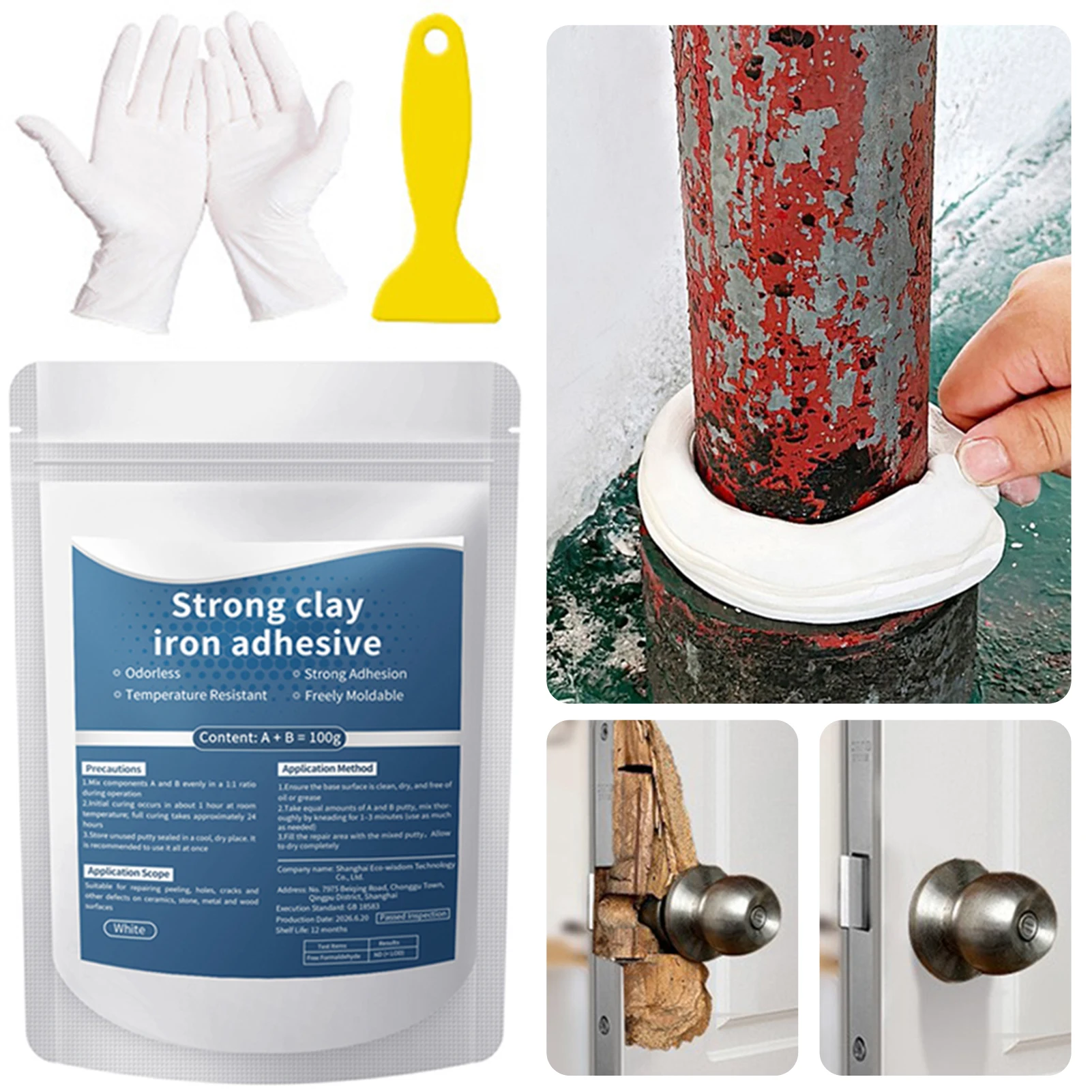 Multi-Purpose Repair Clay,Epoxy Putty Repair Mud,Waterproof High-Temperature Resistant Gap-Filling Clay,for Metal/Wood/Plastic