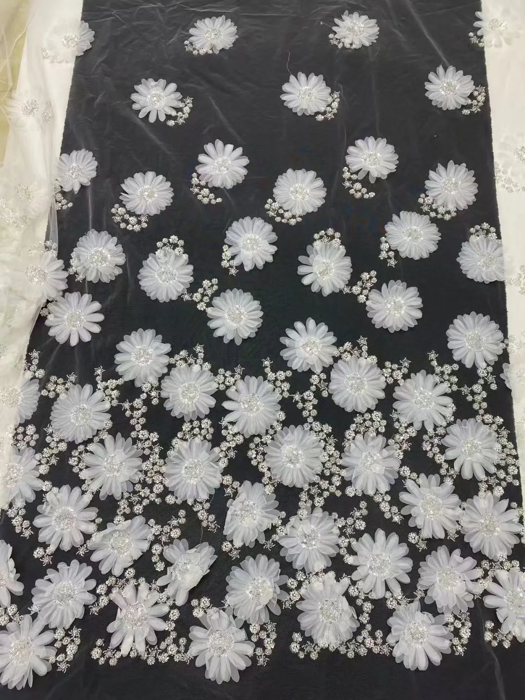 

African Nigerian Tulle Lace Fabric, High Quality Cotton Wedding Party Dress, Sequins for Sewing, Embroidery, 5Yards, XL143,2024