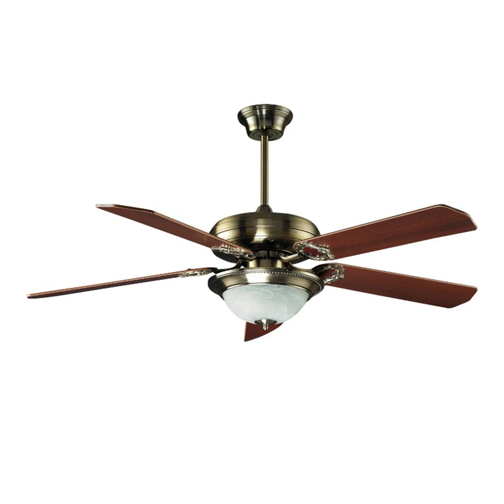 Nordic Interior Home Decor 5 Blade Switch Chandelier Wooden Ceiling Fan, North American Lightweight