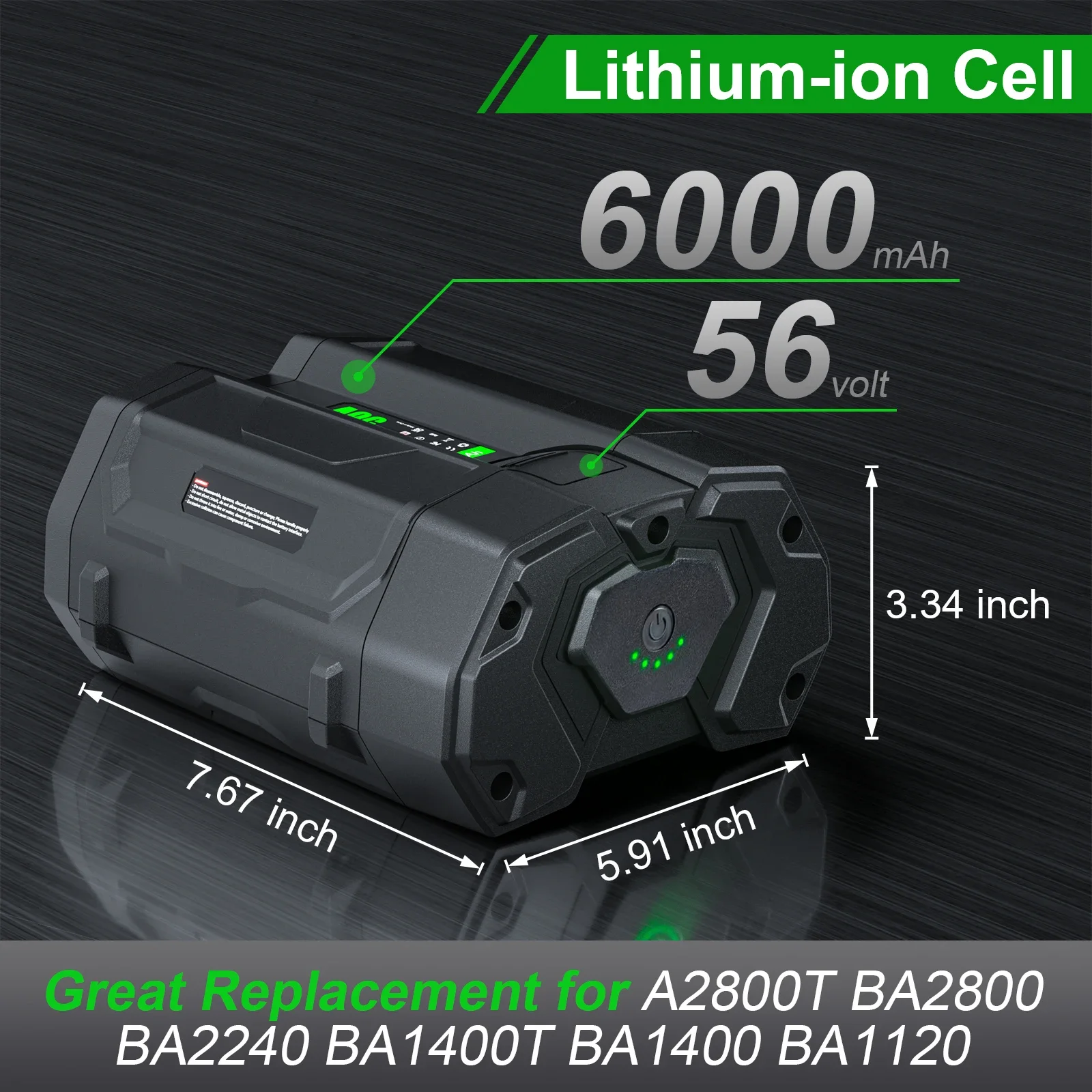 8.0Ah For 56V EGO tool lithium replacement Battery fast charging function for BA4200 BA4200T BA1400 BA1400T CS1604 long-lasting