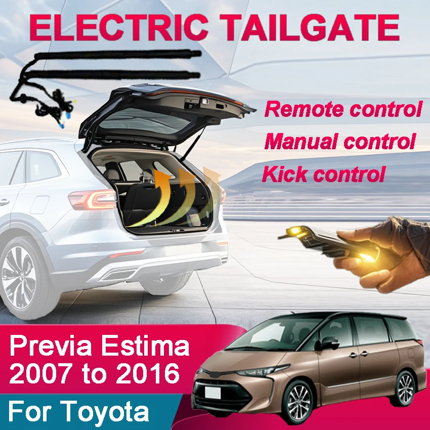 Motor eléctrico para puerta trasera de coche, Sensor de patada con Control remoto para conducción de maletero, para Toyota Previa Estima Tarago 2007 a 2016