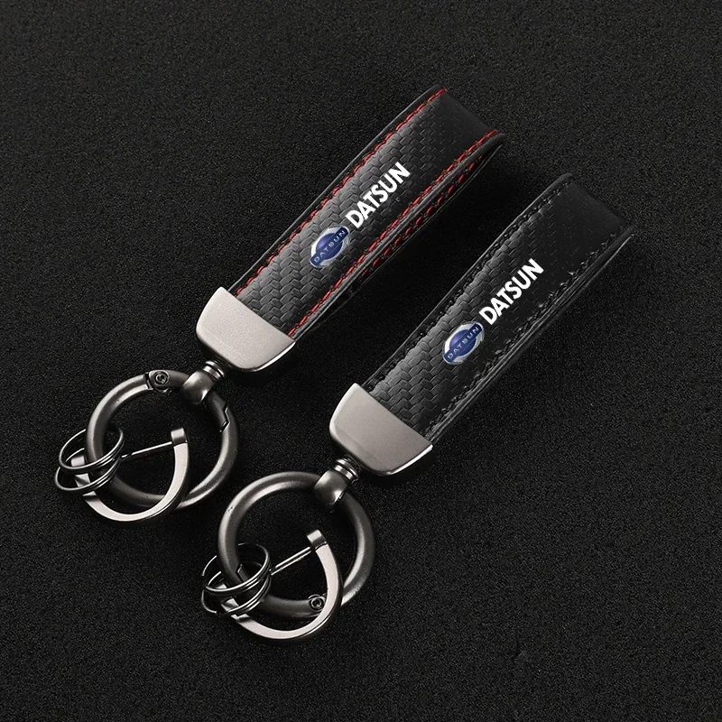 New Car Keychain Buckle Jewelry carbon fiber Leather Keychain for Nissan datsun cross z 24z 26z 240z 280z Accessories